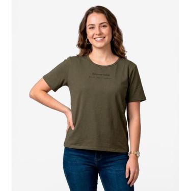 Imagem de Blusa Feminina Manga Curta Infinita Cor Verde, P, Verde