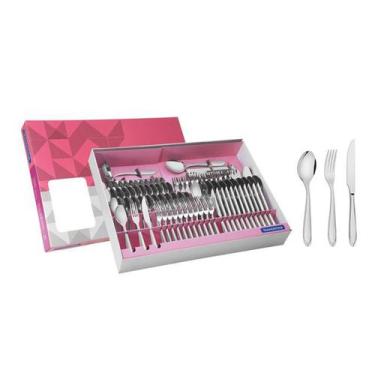 Imagem de Faqueiro Tramontina Laguna Aço Inox 91 Peças, Prata, 91