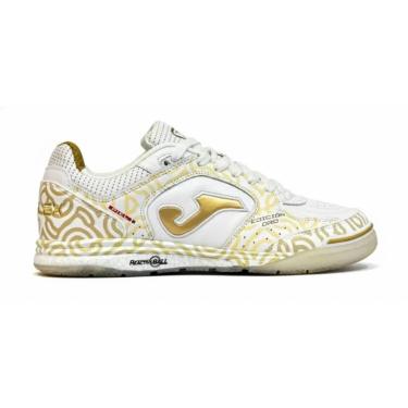 Imagem de CHUTEIRA JOMA FUTSAL TOP FLEX EDICION ORO BRANCO E DOURADO 40-Unissex