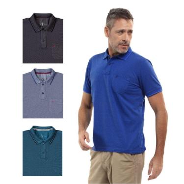 Imagem de Kit 4 Camisa Polo Masculina Pique Premium com Bolso Casual-Masculino