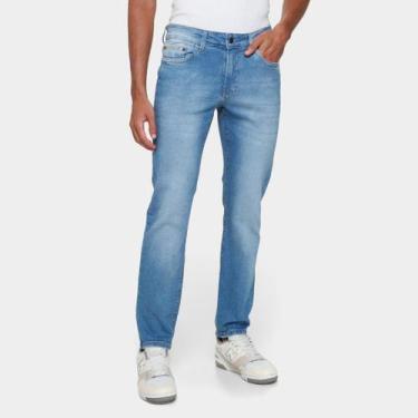 Imagem de Calça Jeans Skinny Calvin Klein 5 Pockets Masculina, Azul claro, 44