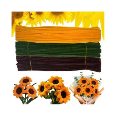 Imagem de Conjunto De 100 Limpadores De Cachimbo De Chenille Em 3 Cores Para Art