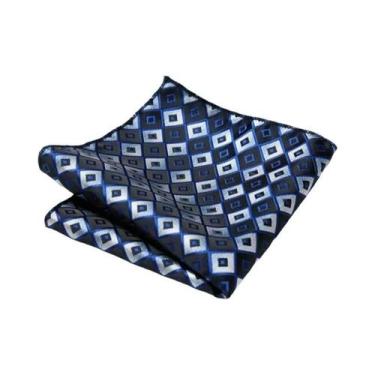 Imagem de Lenço De Bolso Azul Marinho Paisley Floral Para Homens, Para Casamento