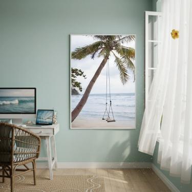 Imagem de Quadro Decorativo Um Balanço Na Palmeira-70x50cm