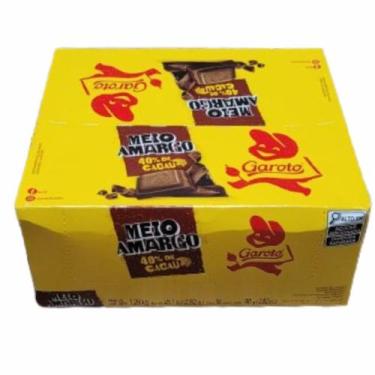 Imagem de Chocolate Garoto Meio Amargo Caixa Com 16 Und de 80g