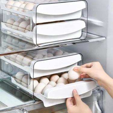Imagem de Porta Ovos 32 Unidades Organizador Gaveta Geladeira Bandeja Branca Con