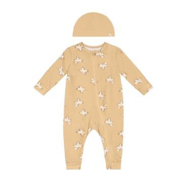 Imagem de Macacão bebê unissex em cotton com touquinha Brandili Baby-Unissex