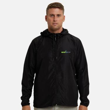Imagem de Jaqueta Corta Vento Impermeável Masculina Preta WSS Never Give Up!-Masculino