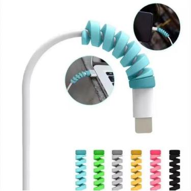 Imagem de Kit 6 ou 12 Protetor Cabo Universal Silicone Carregador Celular USB - 
