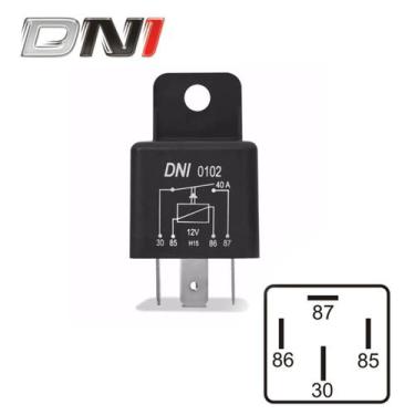 Imagem de Relé auxiliar 4 pinos 12v 40a Universal Farol partida Buzina Ar Concio