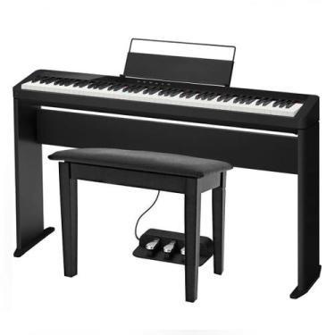 Imagem de Piano Digital Casio Privia PX-S1100 Preto + Estante CS68 + Banqueta + 