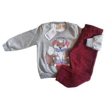 Imagem de Conjunto infantil inverno blusa moletom e calça boucle - Hrradinho, Ci