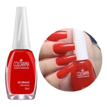 Imagem de Esmalte Colorama Cremoso Vermelho 40 Graus Longa Duração - Esmalte Col