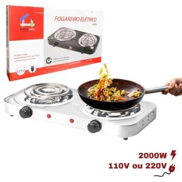Imagem de Fogão Elétrico 2 Bocas Portátil 220vEspiral 2000W Fogareiro Só Qualida