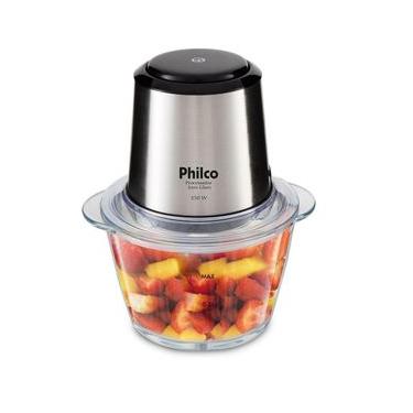 Imagem de Processador de Alimentos Philco PPS01I 1,2L 350W Inox com Copo de Vidro 220V