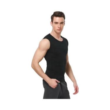 Imagem de Camiseta Sem Mangas Masculina Em Algodão, Cor Sólida, Ajuste Slim, Top
