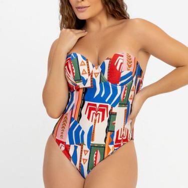 Imagem de Maio Dilady 0623506 Bojo sem alça Estampado Zero Barriga, 42, Litorane