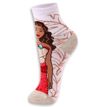 Imagem de Meia Infantil Menina Lupo Disney Moana na cor Branca, Calçados 30 a 36