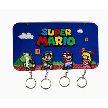 Imagem de Porta Chaveiros e Chaveiros Super Mario  Presentes Geek - Artesanal