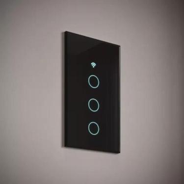 Imagem de Interruptor Inteligente 1 2 3 Botão Wifi Smart Automação Touch Branco 