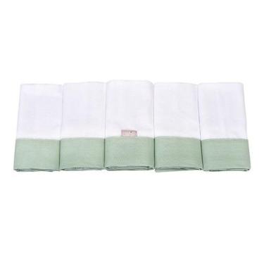 Imagem de Fralda de Pano Loupiot Cores Verde Menta - Kit com 5 Unidades - MINASR