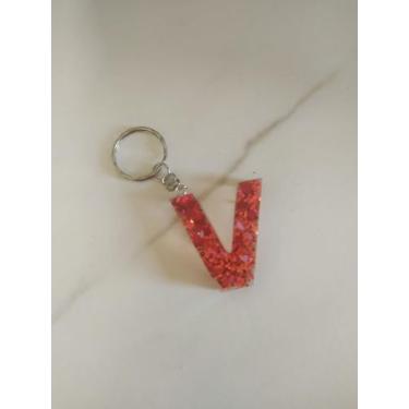 Imagem de Chaveiro Personalizados 26 Letras Pendente Para Mulheres Resina Chavei