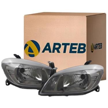 Imagem de Par Farol Celta Prisma Dark Chrome 2007 2008-2012 - ARTEB
