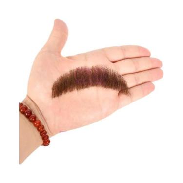 Imagem de Barba Sintética Preta Realista Com Bigode E Barba De Cabra Em Renda In