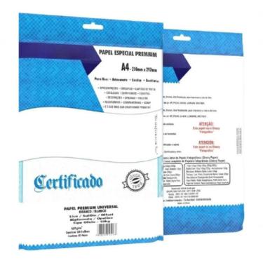 Imagem de Papel Diplomata Offset Liso 120G-M2 A4 Pacote com 50 Folhas para Impressão e Escrita Branco
