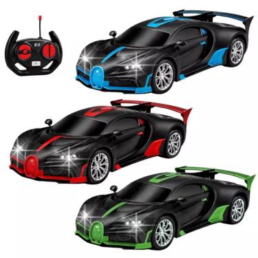Imagem de Carrinho de Controle Remoto Modelo Esportivo com Faróis LED e Alcance de 5 Metros Preto