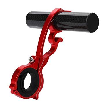 Imagem de Suporte de extensão de bicicleta, suporte de bicicleta durável, extensor de guidão, economia de espaço para faróis para velocímetro e câmeras de lâmpada GPS (10 cm tubo de carbono vermelho)