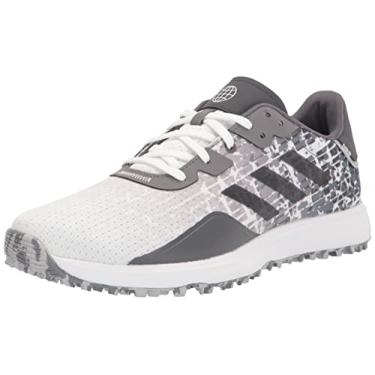 Imagem de adidas Sapatos de golfe masculinos S2g Wide Spikeless, Calçado branco/cinza três/cinza dois, 7 Wide