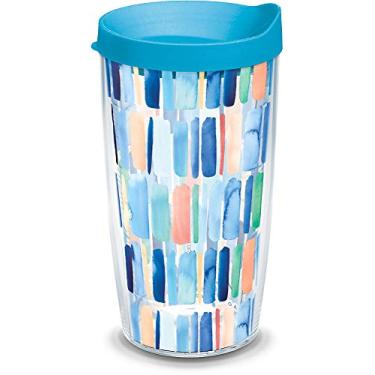 Imagem de Tervis Yao Cheng – Copo térmico de parede dupla feito nos EUA com listras verticais mantém as bebidas frias e quentes, 473 ml, clássico