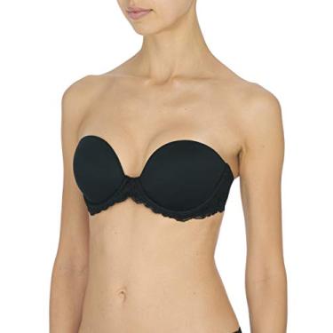 Imagem de Natori Sutiã feminino de penas sem alças com decote em V, Preto, 34DDD