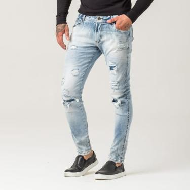 Imagem de Calça Jeans Masculina Destroyed Super Skinny Fit Zune