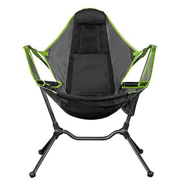 Imagem de Yajun Cadeira de balanço de jardim de praia, assento de lua, banco dobrável para uso ao ar livre, cadeiras portáteis ultraleve, verde