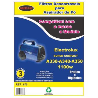 Imagem de Kit Com 9 Sacos Descartáveis Aspirador De Pó Electrolux Super Compact A330 A340 A350