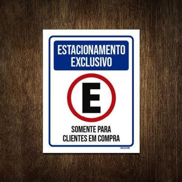 Imagem de Placa Estacionamento Exclusivo Clientes Em Compra 18X23