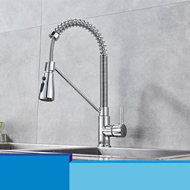 Imagem de Torneira de pia de cozinha de níquel preto cromado quente misturador de guindaste montagem de convés de rotação de 360 ​​graus spray modo de fluxo pausa do bico, cromo B, China