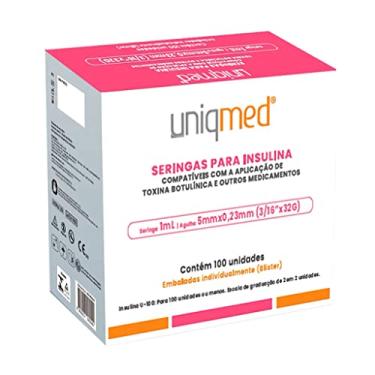 Imagem de KIT 300UN SERINGA PARA TOXINA INSUL.UNIQMED 1,0ML 5X0,23 32G Tamanho: 1,0ML 5X0,23MM 32G TOXINA