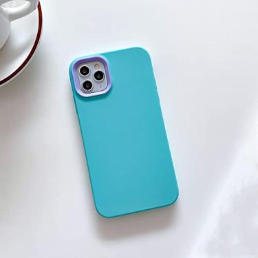 Imagem de Capa de telefone de silicone líquido de cor sólida para iPhone 13 12 11Pro Max XR XS Max X 7 8 Plus Candy Color Capa traseira, T5, para iPhone 12 Pro