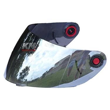 Imagem de Viseira Compatível Capacete Shark S600 / S650 / S700 / S800 / S900 / Openline Cromada + Botão Mixs