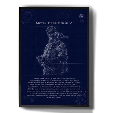 Imagem de Quadro decorativo Emoldurado Metal Gear Solid 5 Planta Desenho para sala quarto