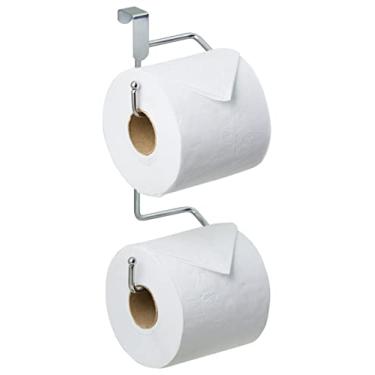 Imagem de Porta Papel Higiênico para Caixa de Descarga Suporte para Dois Rolos Sem Furo Cromado