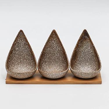 Imagem de Prato de cerâmica japonesa criativa bandeja de madeira sobremesa de frutas secas prato de doces, 1