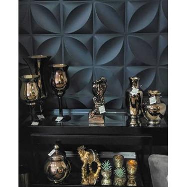 Imagem de GF Casa Decor Kit com 12 Placas 3D Revestimento de Parede Primavera Preta 50x50cm 3m²