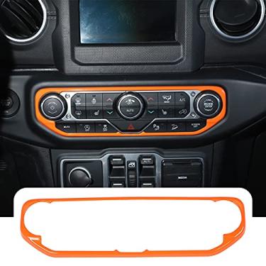 Imagem de SQQP Capa de interruptor de ar condicionado com controle central para decoração de Jeep Wrangler JL e Jeep Gladiator JT 2018-2021 (laranja)