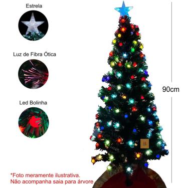 Imagem de Árvore Natal Fibra Ótica 150cm Bivolt Bolinhas Led Ponteira
