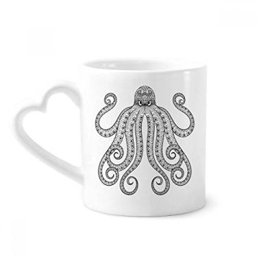 Imagem de Caneca de café de cerâmica com oito polvo de pintura copo de coração de vidro