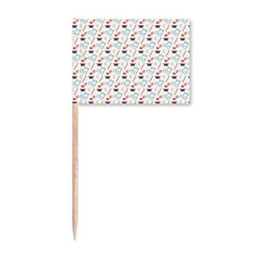 Imagem de Notas musicais coloridas Tensive White Toothpick Flags Marcador Topper Decoração de Festa